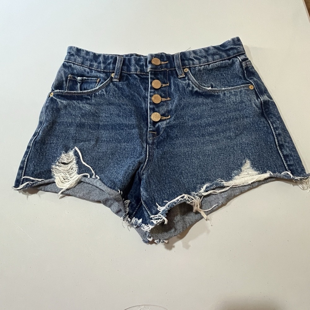 Blank NYC The Barrow Vintage High Rise Short Cut Off Distressed Sz 26